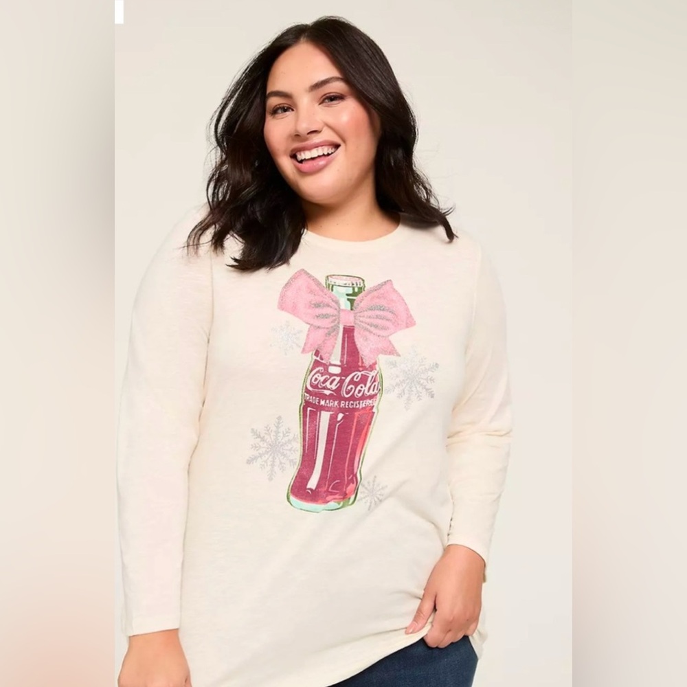 Lane Bryant Shimmer Coca-Cola long sleeve tee. NWT